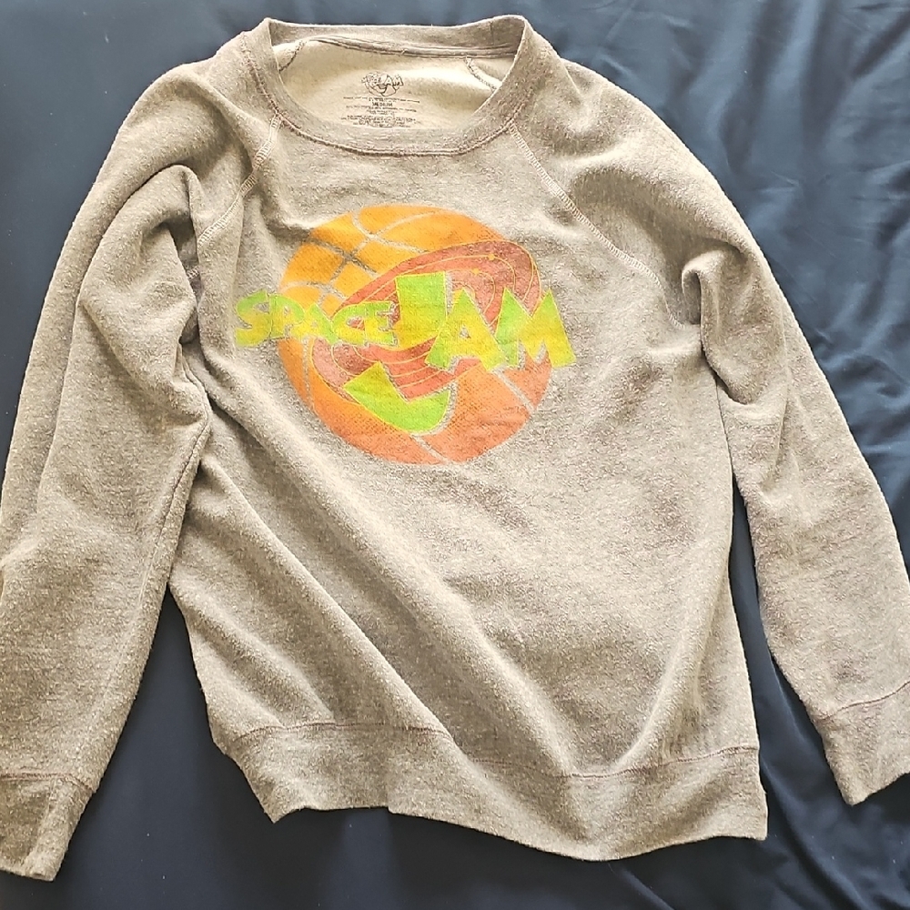 Women's Space Jam Grey Sweatshirt Size Medium